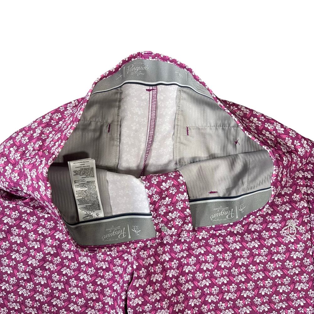 Original Penguin Men's Let It Be Golf Shorts in Rose Bouquet Size 32 - Picture 6 of 8